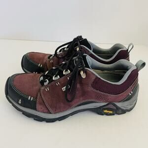 AHNU Montara II Leather Waterproof Hiking Shoes Womens Size 7.8 EUR 38.5 Purple